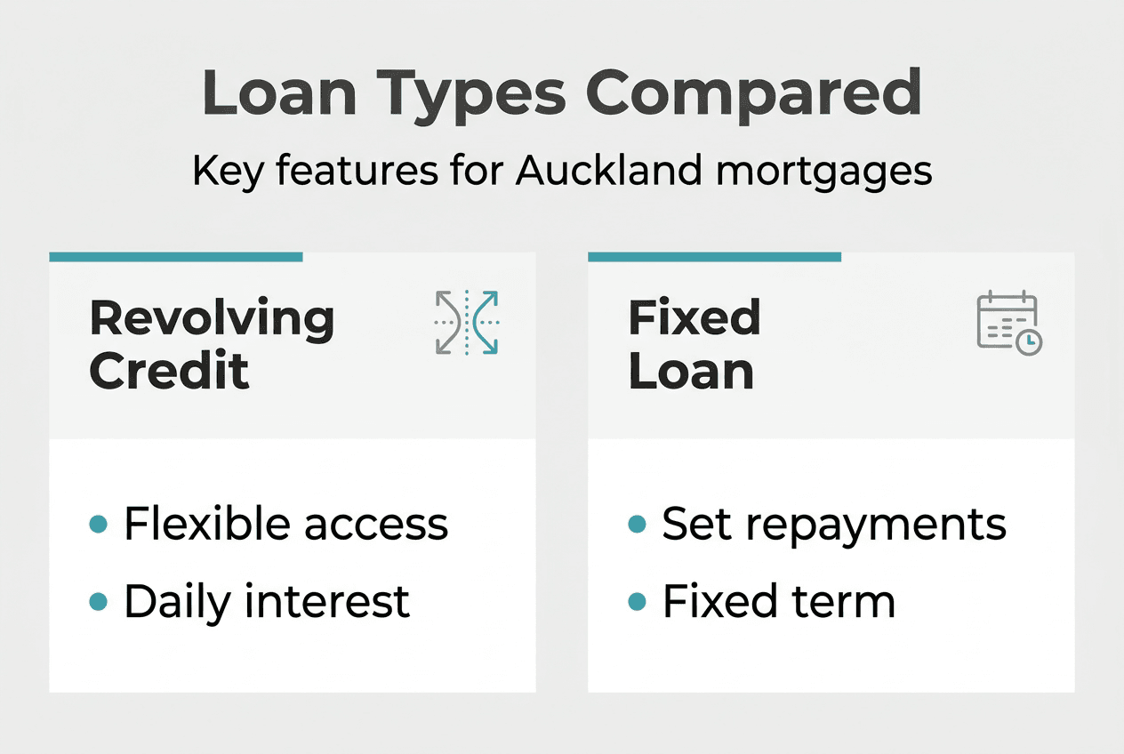 Infographic comparing loan type features