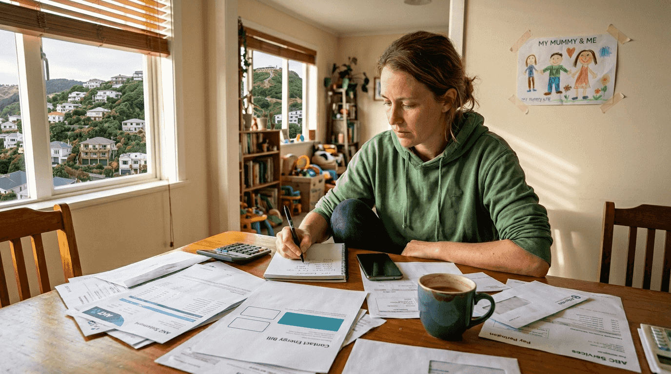 Woman organizes documents for home loan