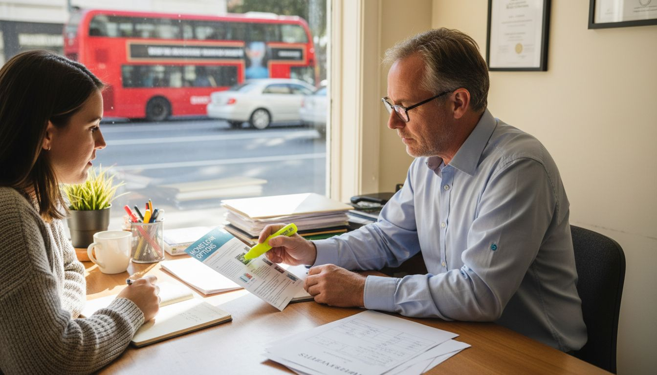 Mortgage adviser discussing loans with client