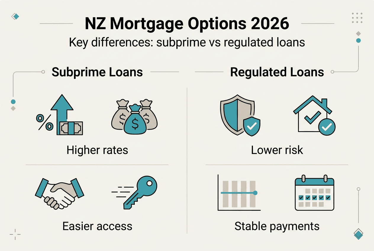 Infographic contrasting NZ mortgage loan options