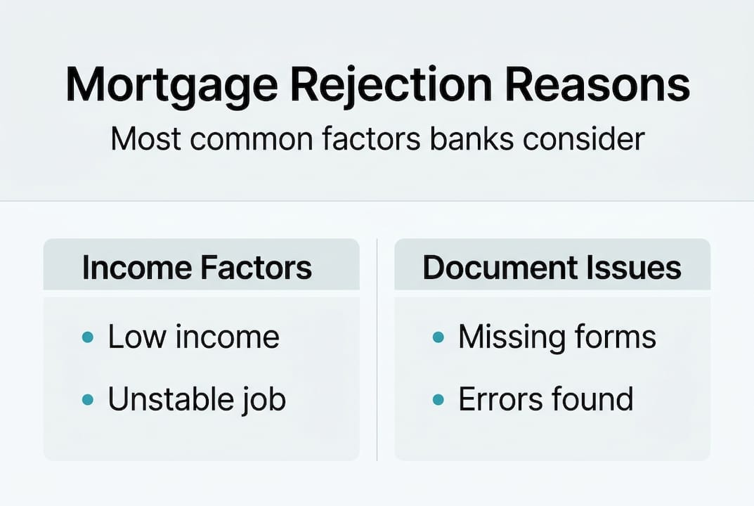 Infographic of main mortgage rejection reasons
