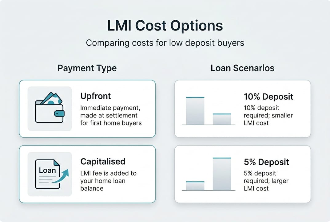 Infographic showing LMI payment options