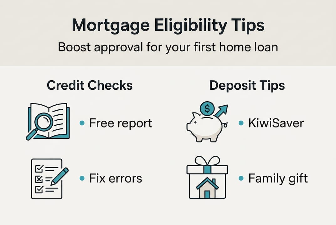 Infographic showing top mortgage eligibility tips