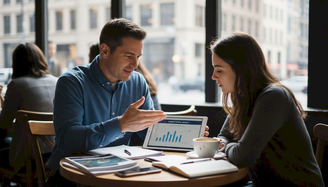 Buyer and adviser discuss credit score process