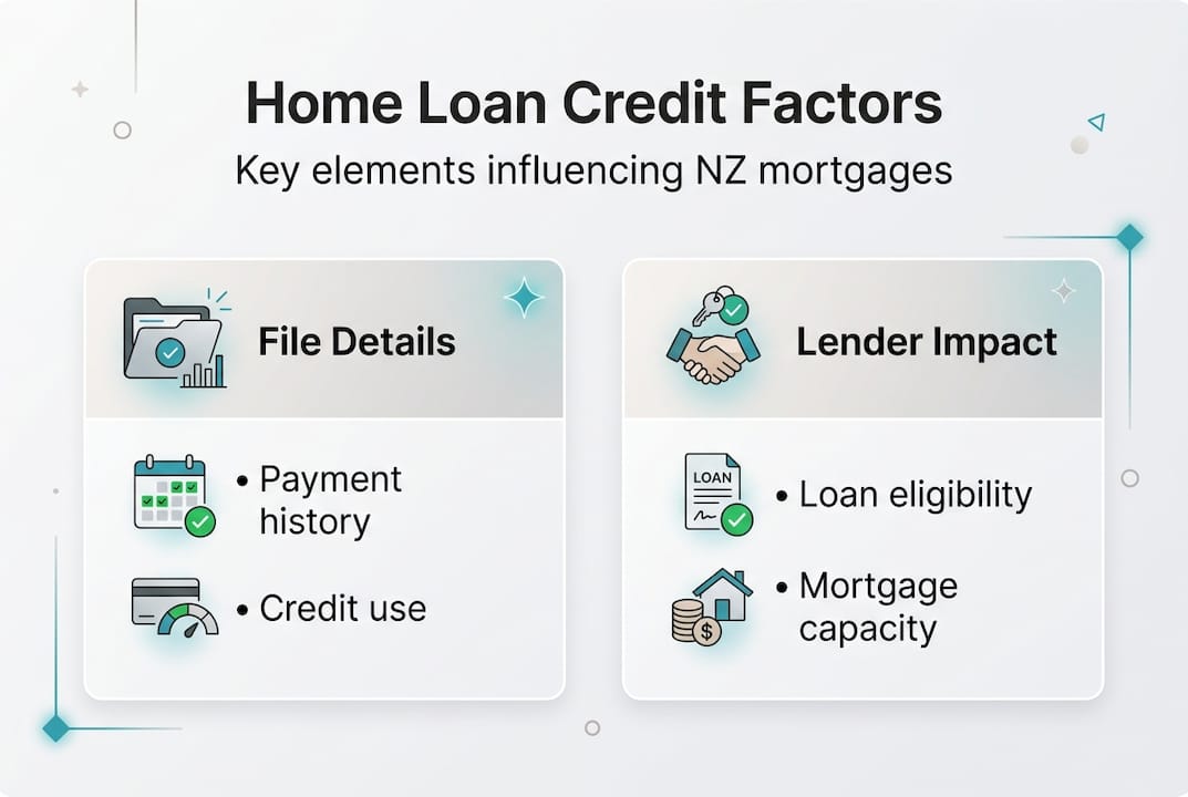 Infographic on NZ credit file factors and impact