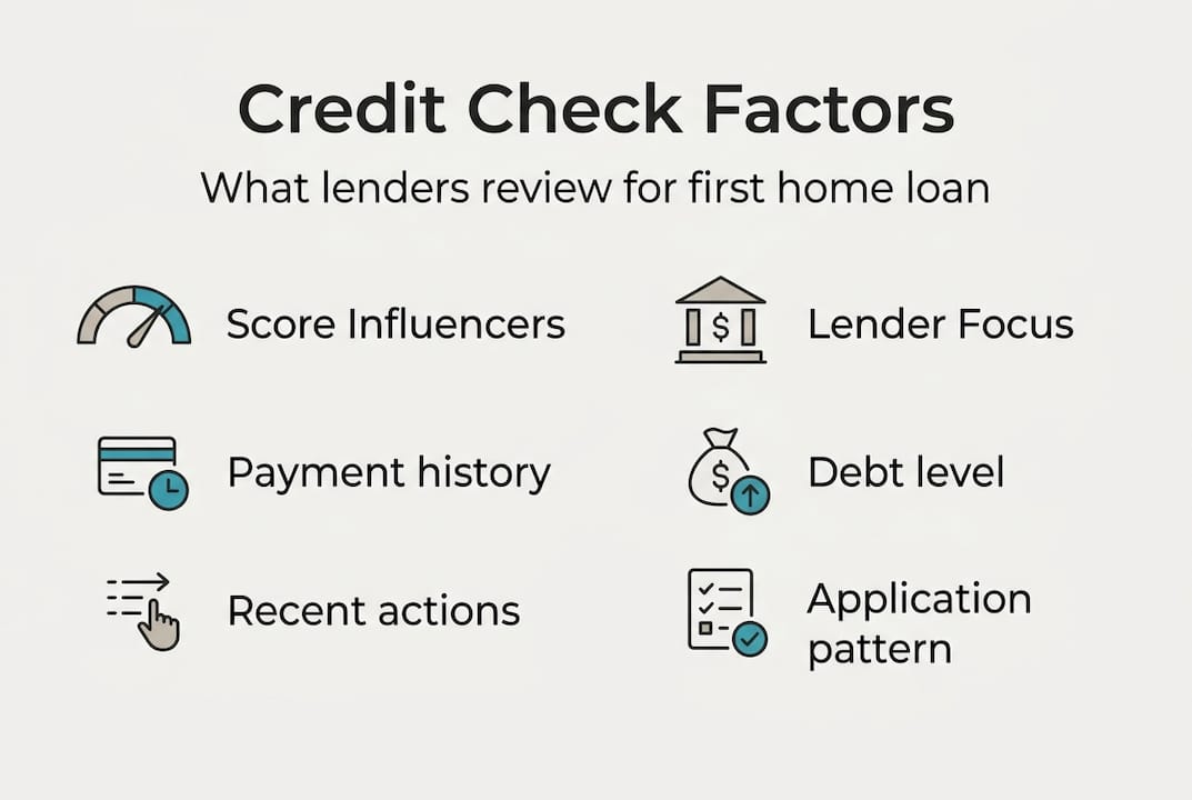 Infographic showing credit check key factors