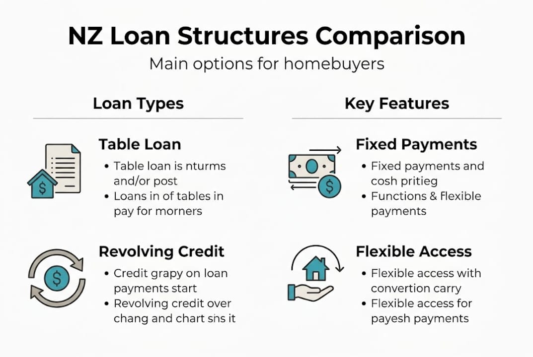 NZ loan structures comparison infographic