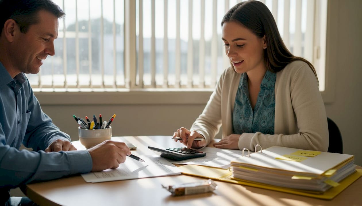 Client and advisor discuss shared ownership scheme