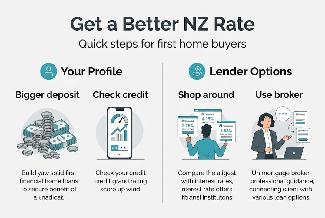 Infographic with tips for better NZ home loan rates