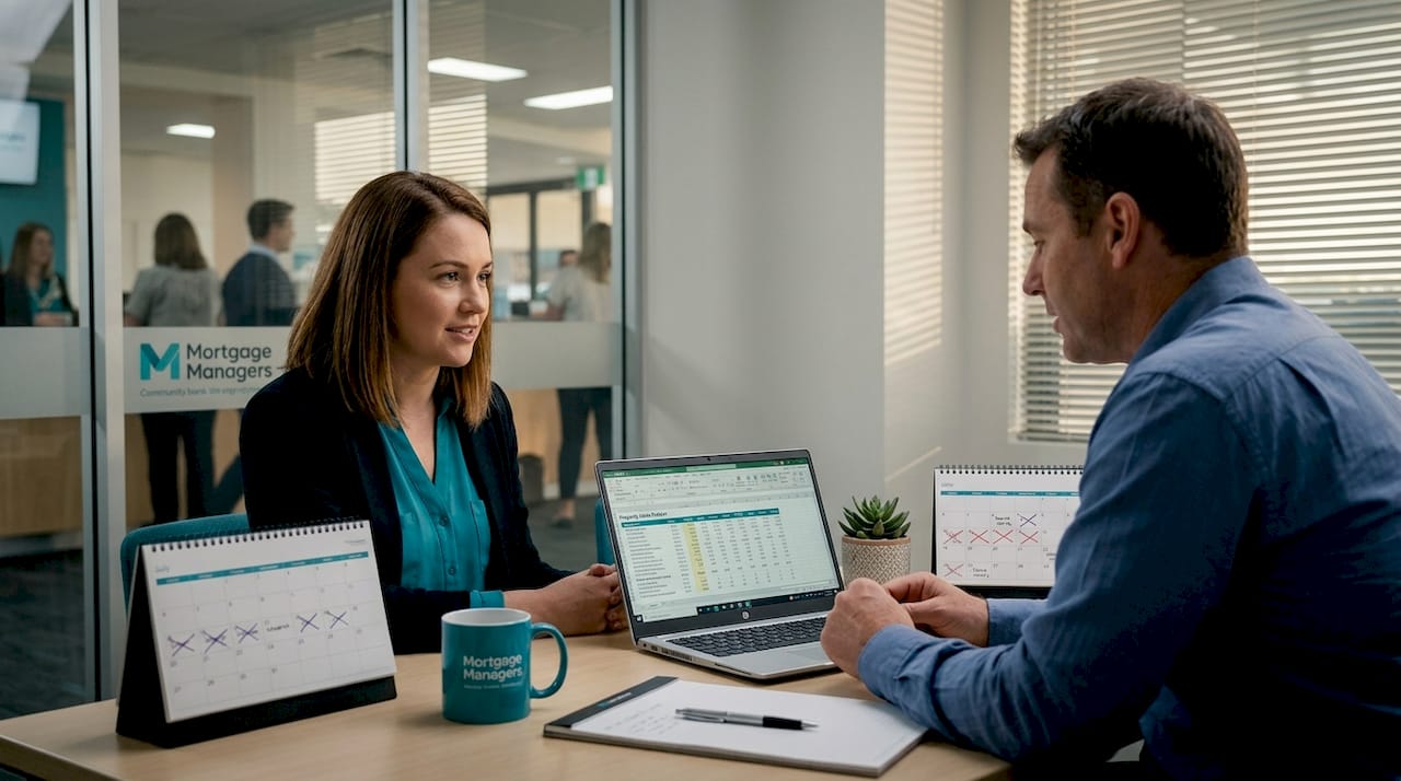 Woman consulting mortgage adviser in office