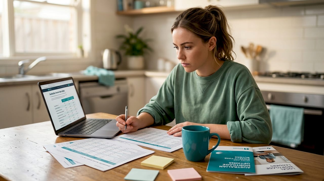 First home buyer reviewing loan comparisons