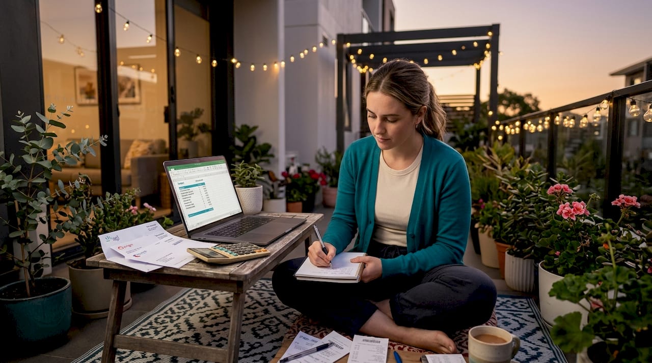 Young buyer budgeting for home purchase