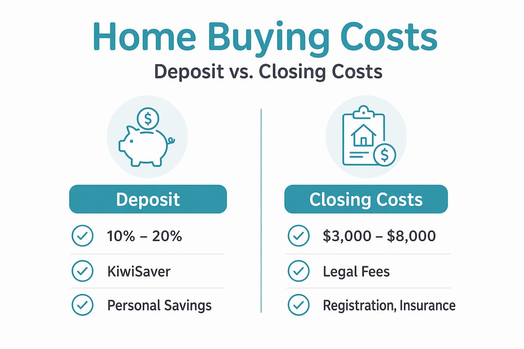 Infographic comparing deposit and closing costs