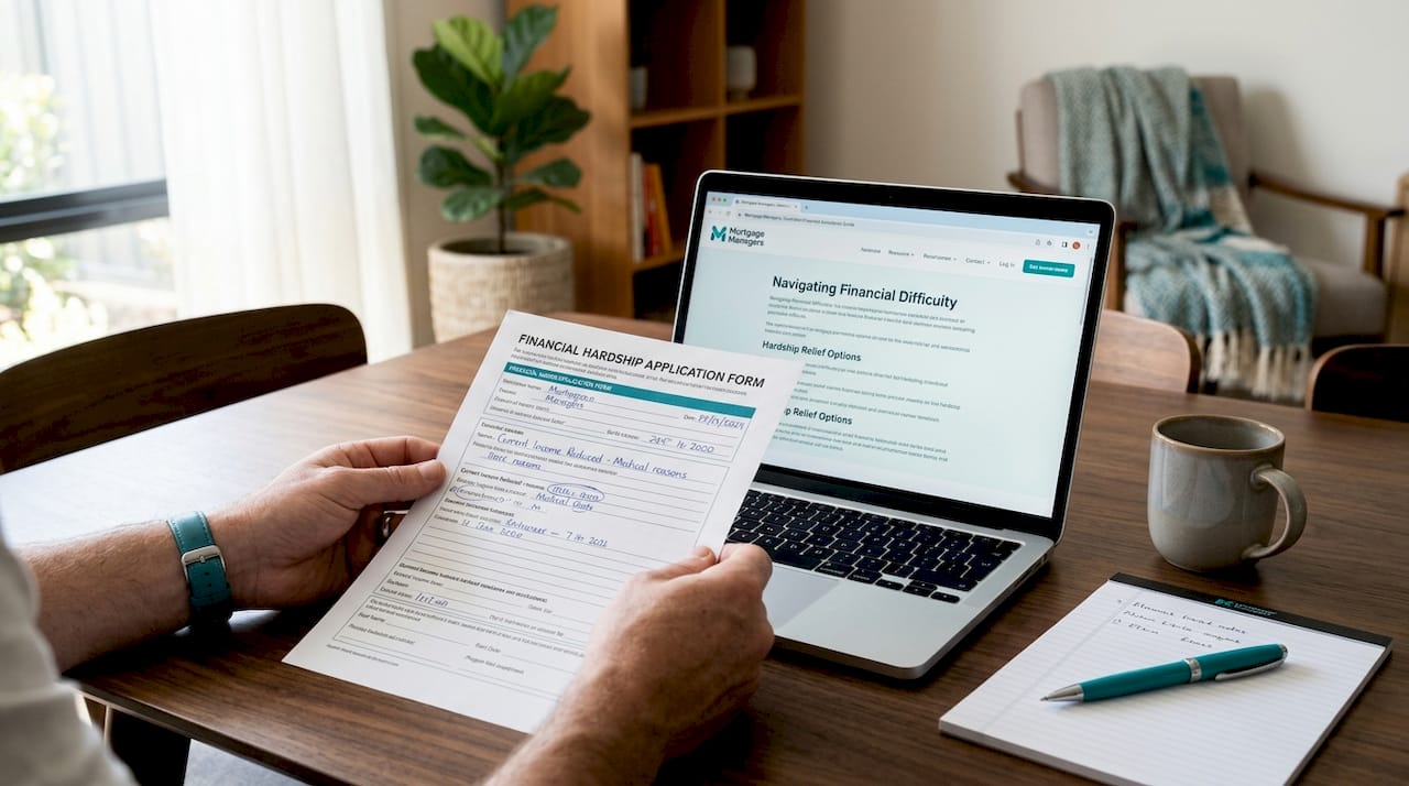 Hands holding financial hardship form
