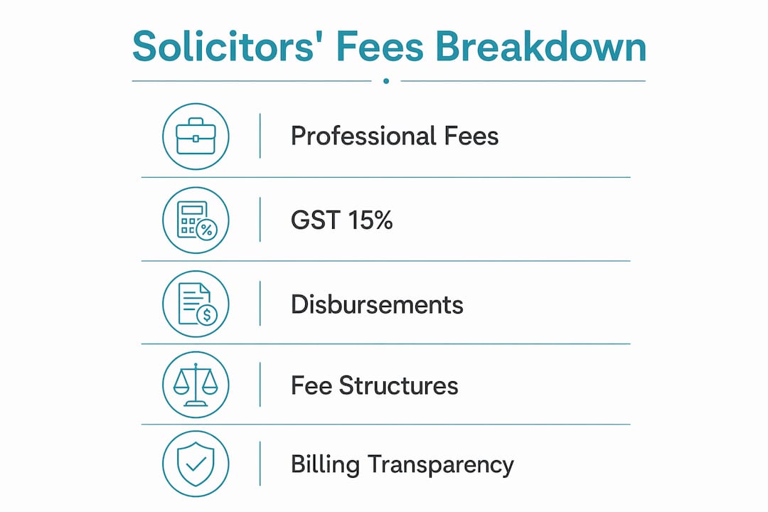 Infographic breaking down solicitors' fees components