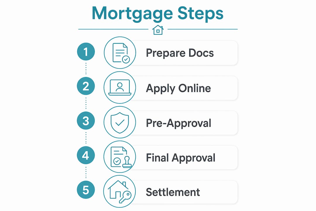 Infographic of mortgage application steps