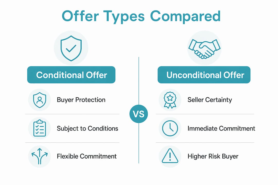 Infographic comparing conditional and unconditional offers