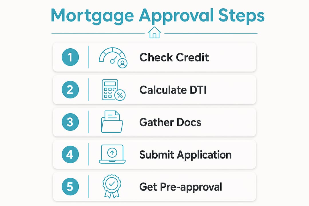 Infographic outlining mortgage approval steps
