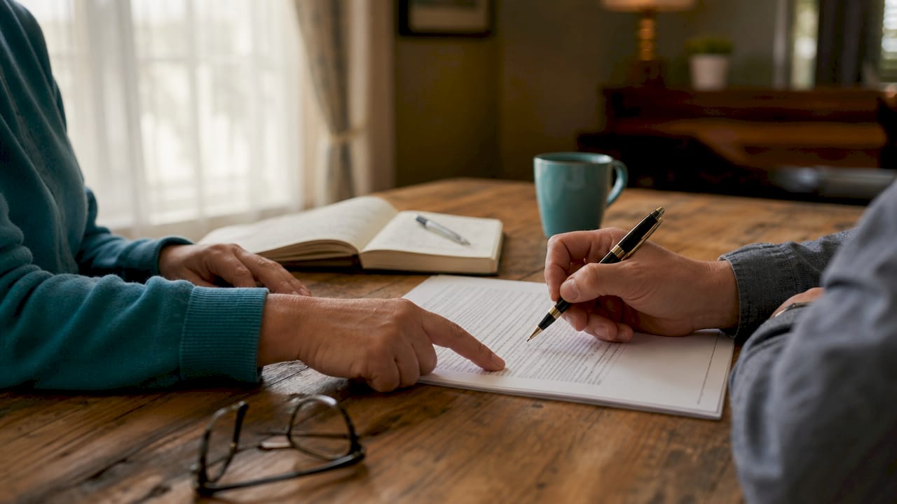 Hands signing second mortgage papers