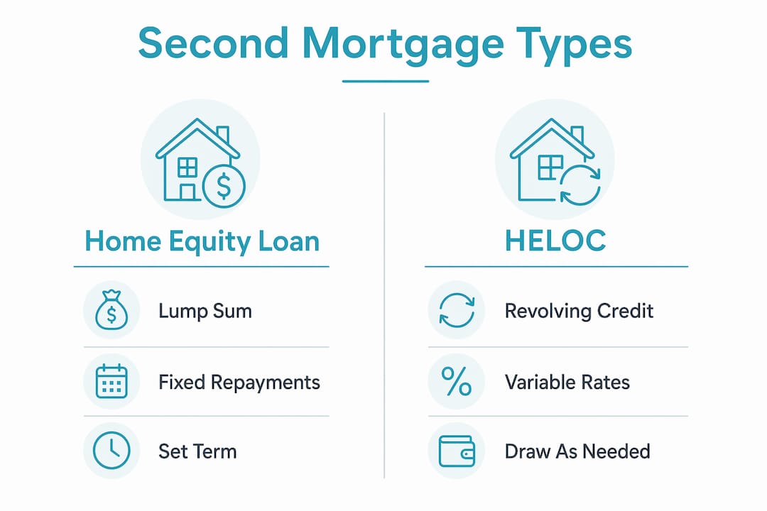 Infographic comparing home equity loan and HELOC