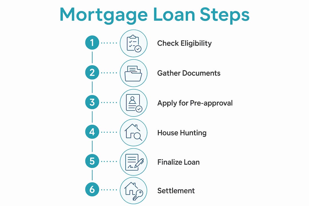 Infographic outlining New Zealand mortgage loan steps