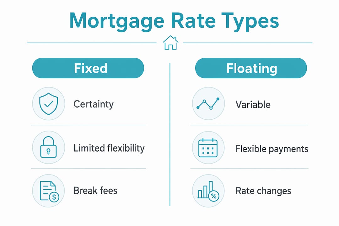 Infographic comparing fixed and floating mortgage rates
