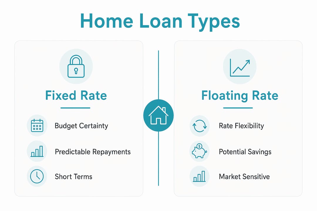 Infographic comparing fixed and floating home loans