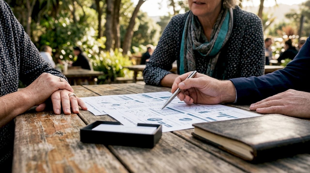 Mortgage adviser explaining loan options to client