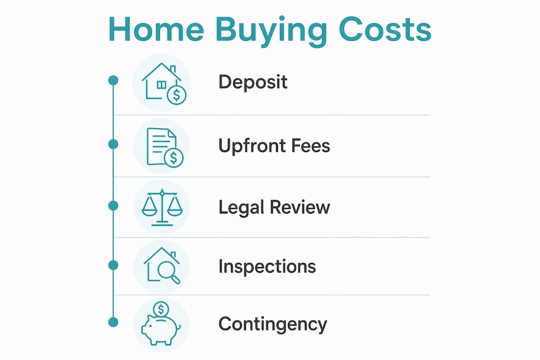 Infographic showing home buying cost steps