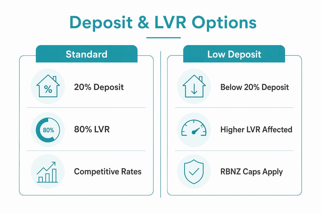 Infographic showing deposit and LVR options