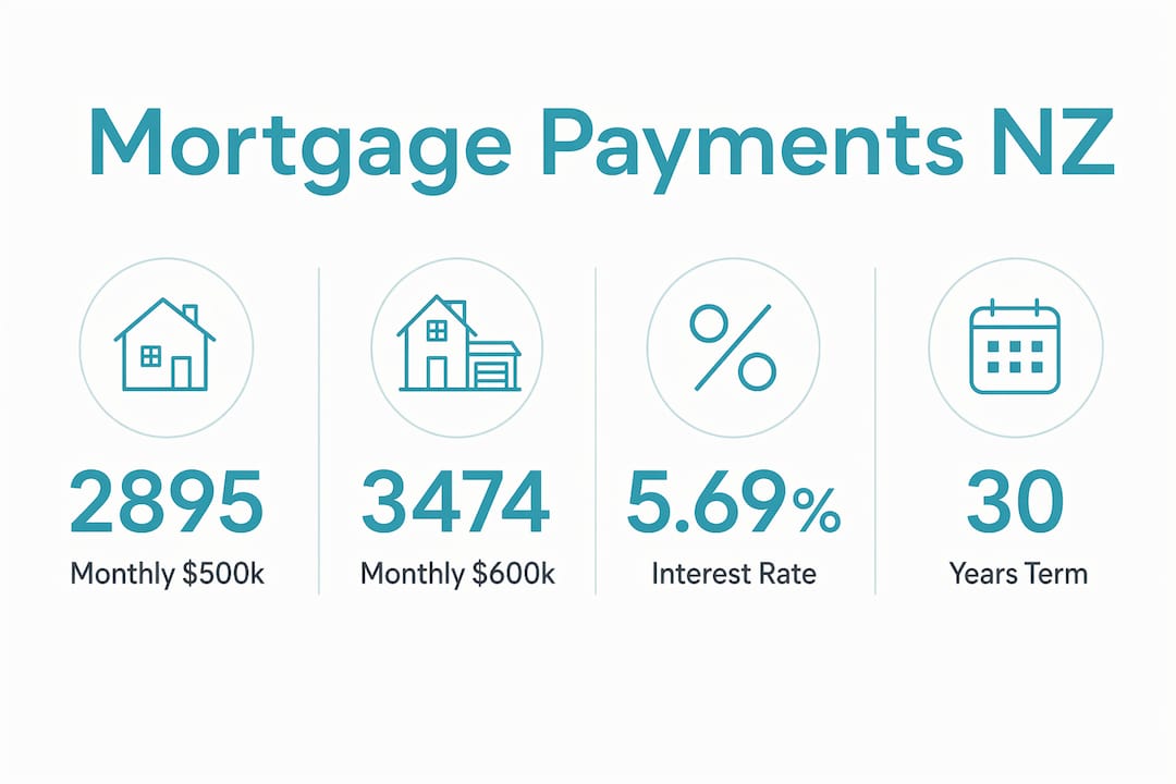 Infographic showing mortgage payments and rates summary