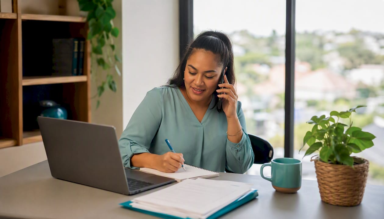 Pasifika mortgage broker taking call notes