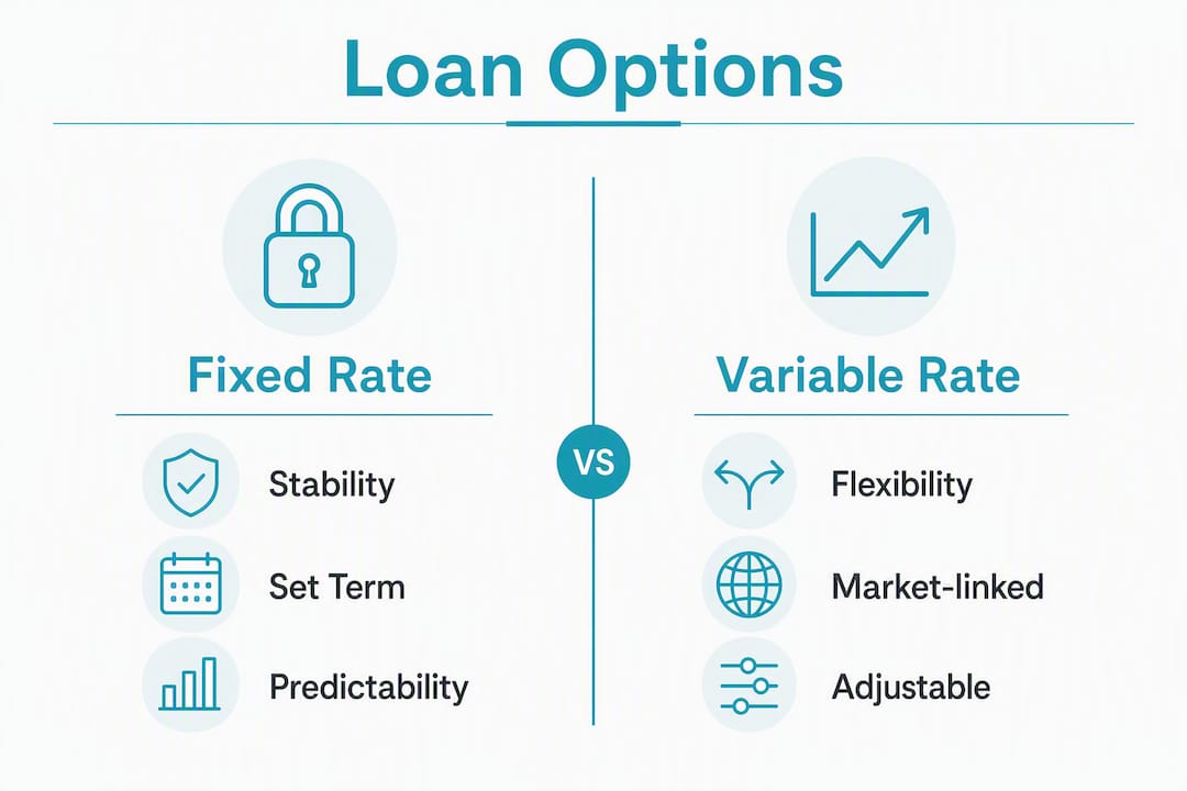 Infographic comparing fixed and variable first home loans