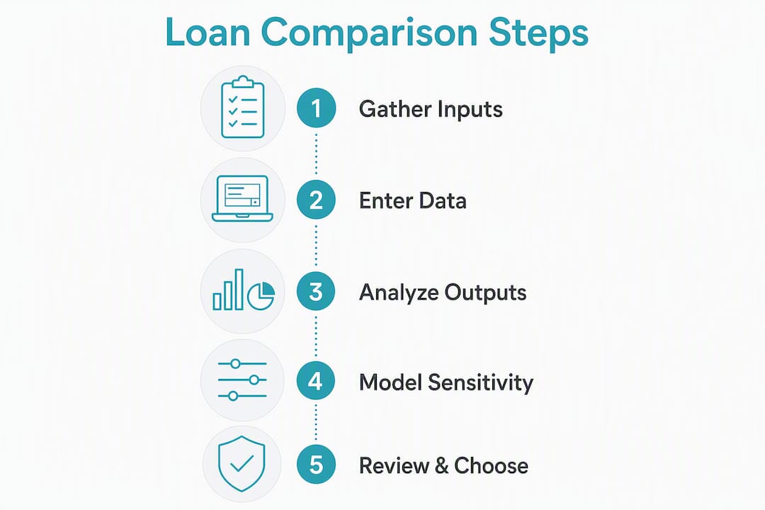 Infographic illustrating steps to compare home loans