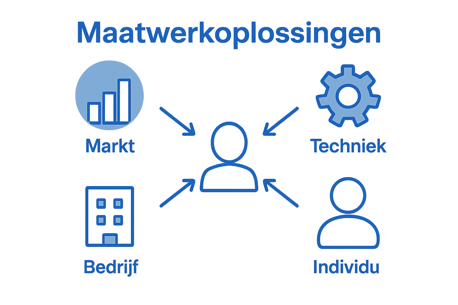 Infographic met vier soorten maatwerkoplossingen B2B