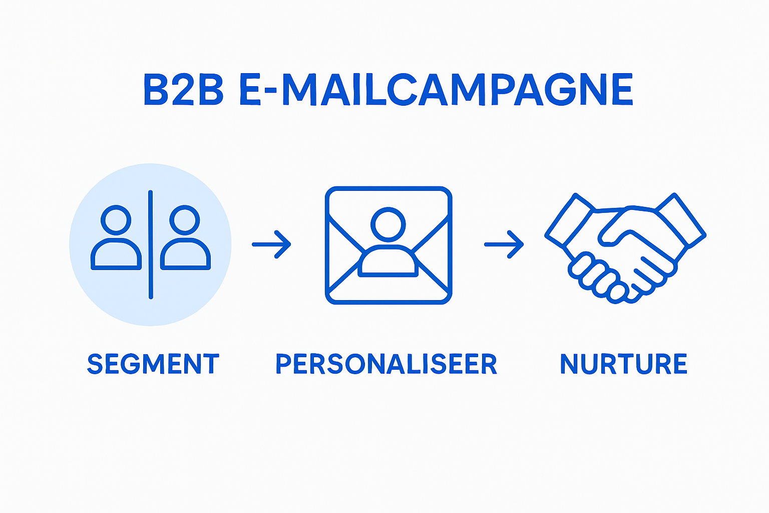 Infographic visualizing B2B email campaign process