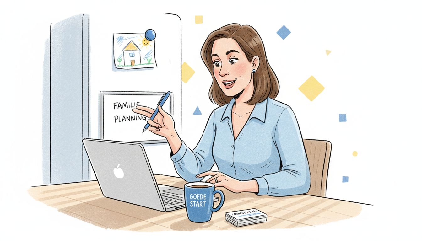 Zakenvrouw voert vanuit huis een online verkoopgesprek