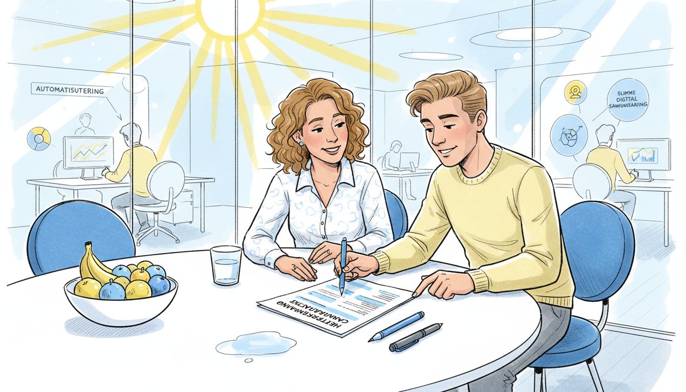 Collega’s die samen de resultaten van de retargetingstrategie bespreken