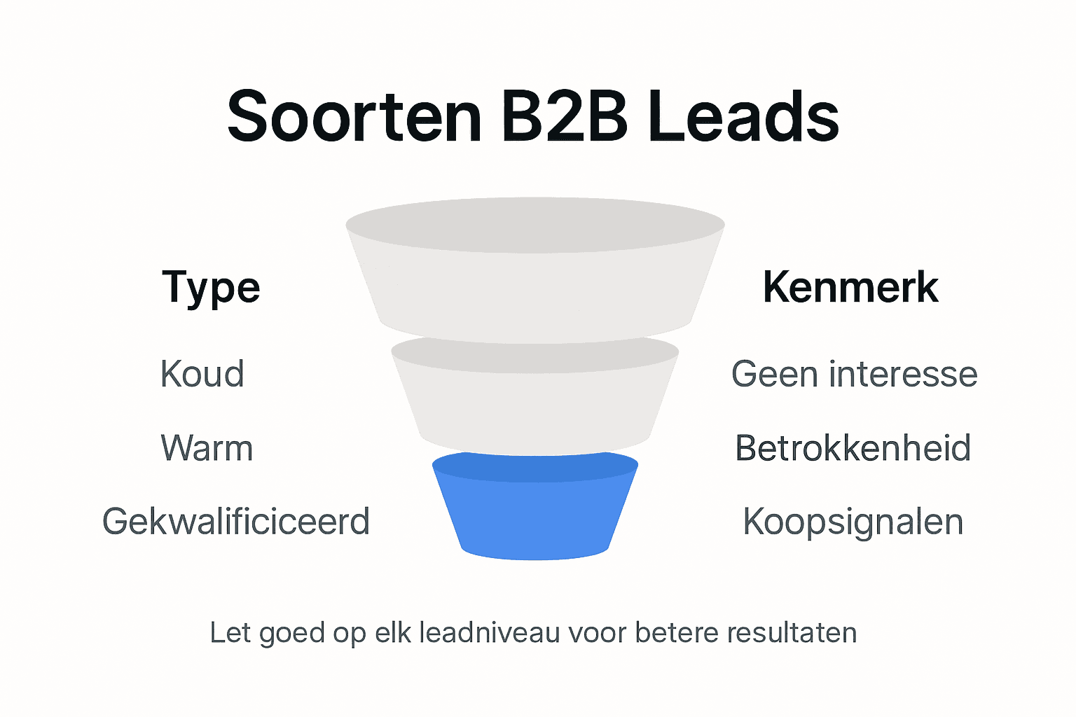 Infographic: verschillende soorten B2B-leads en hun eigenschappen