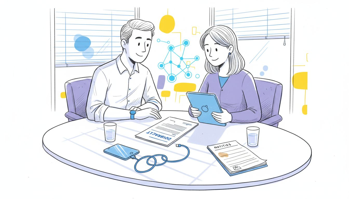 Zakelijke partners buigen zich samen over een contract om de details grondig door te nemen.