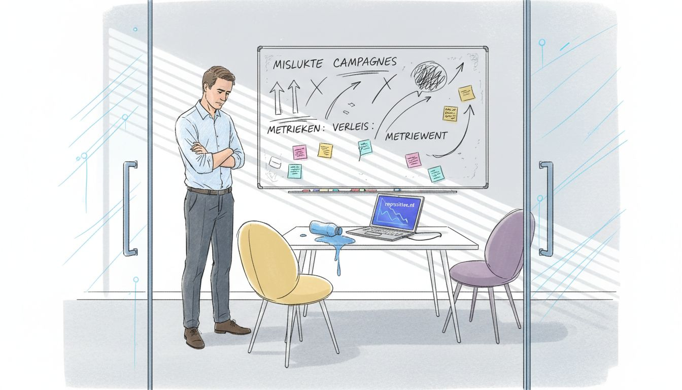 Manager blijft alleen achter in vergaderruimte na mislukte campagne