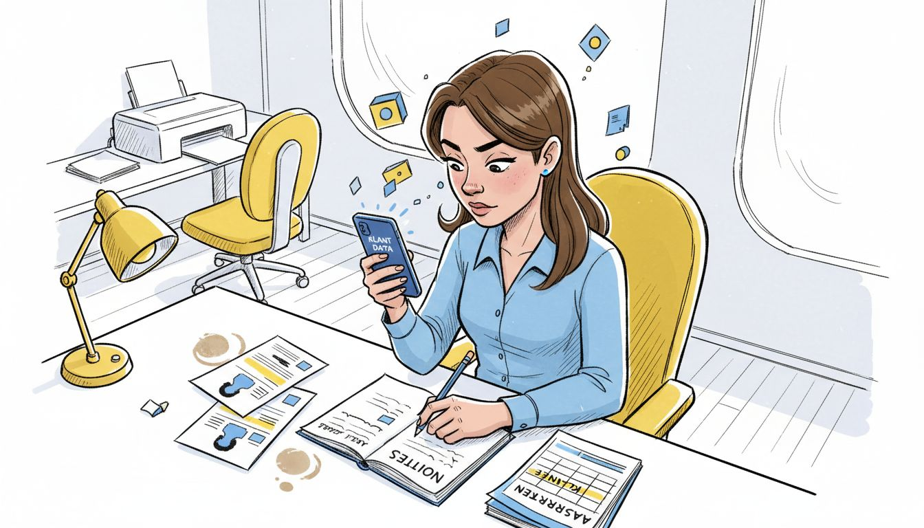 Een salesmedewerker verdiept zich in de achtergrond van potentiële klanten.