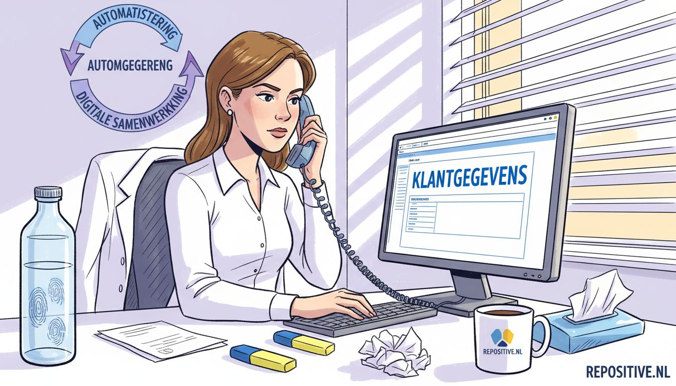 Een medewerker voert nieuwe leads direct in via zijn telefoon.