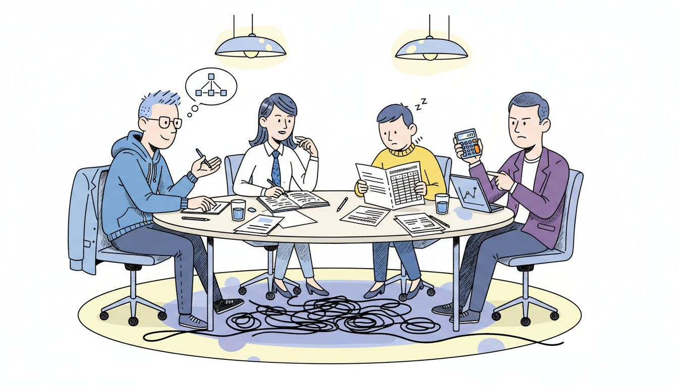 Rond de vergadertafel bespreken betrokkenen samen de belangrijkste zaken.