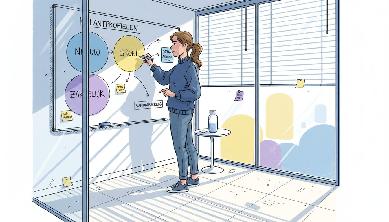 Een data-analist die klantprofielen per segment bijwerkt
