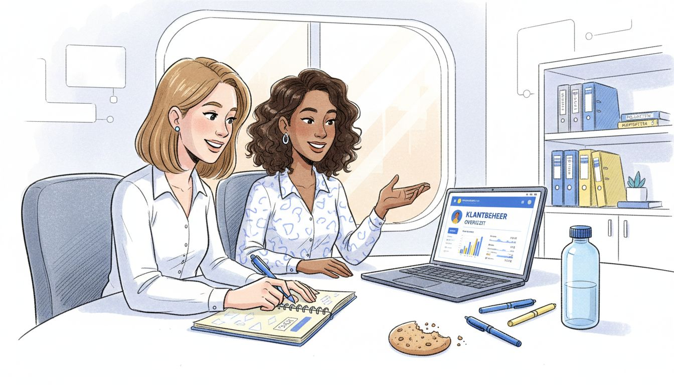 Tijdens het overleg bespreken collega’s samen welke leads echt potentie hebben.