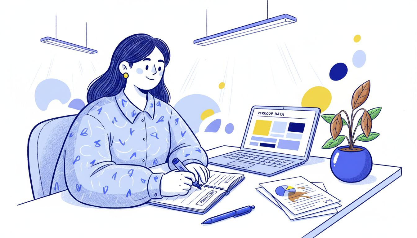 Medewerker brengt gesegmenteerde verkoopcijfers duidelijk in beeld
