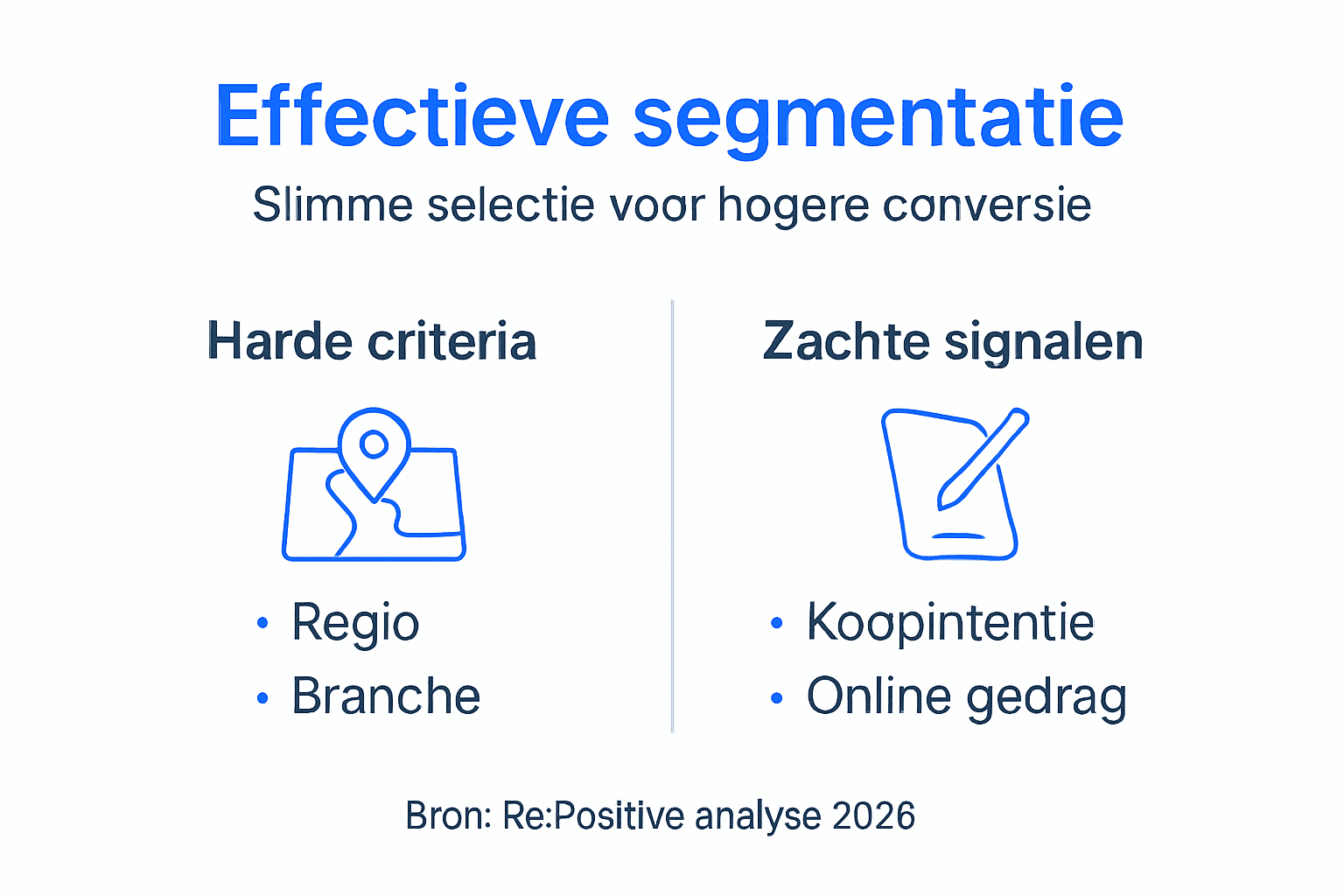 Overzicht: Belangrijkste segmentatiecriteria voor het samenstellen van B2B-leadlijsten