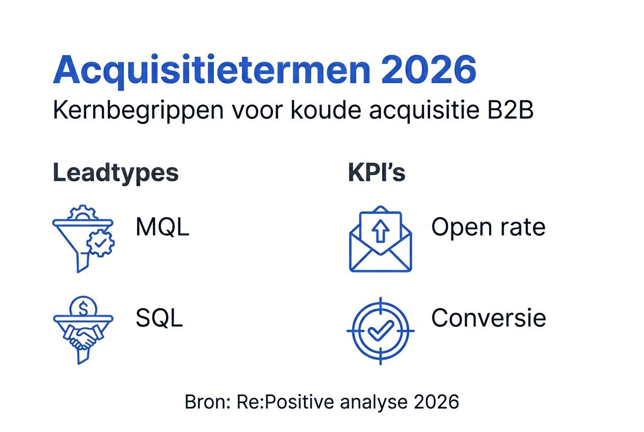 Infographic: belangrijkste acquisitietermen en overzicht van KPI’s