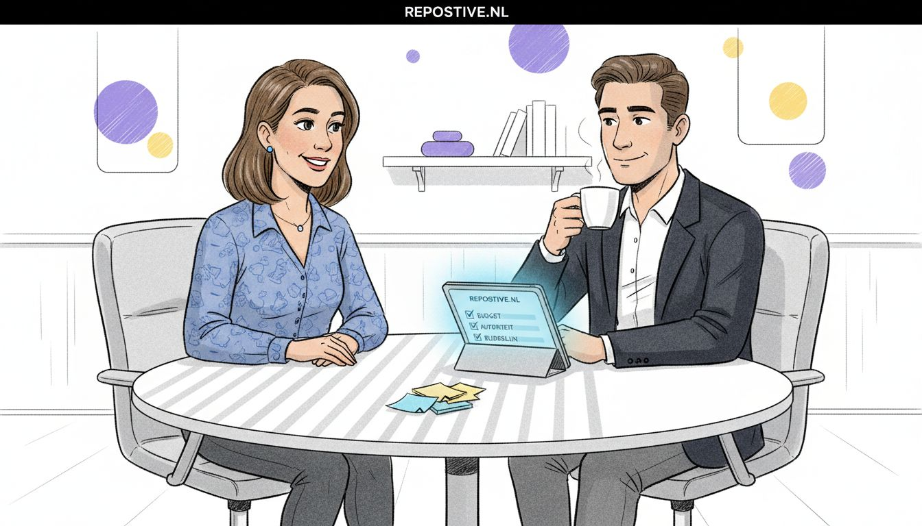 Salesmanager voert klantgesprek aan de hand van de BANT-methode